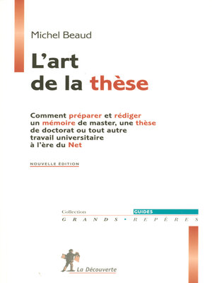 cover image of L'art de la thèse (N.E)